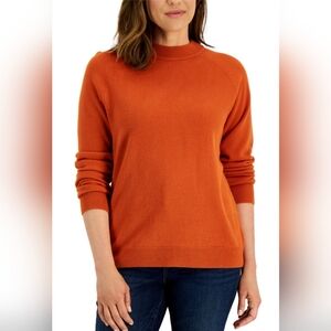 KAREN SCOTT WOMEN'S ZIP BACK MOCK- NECK SWEATER